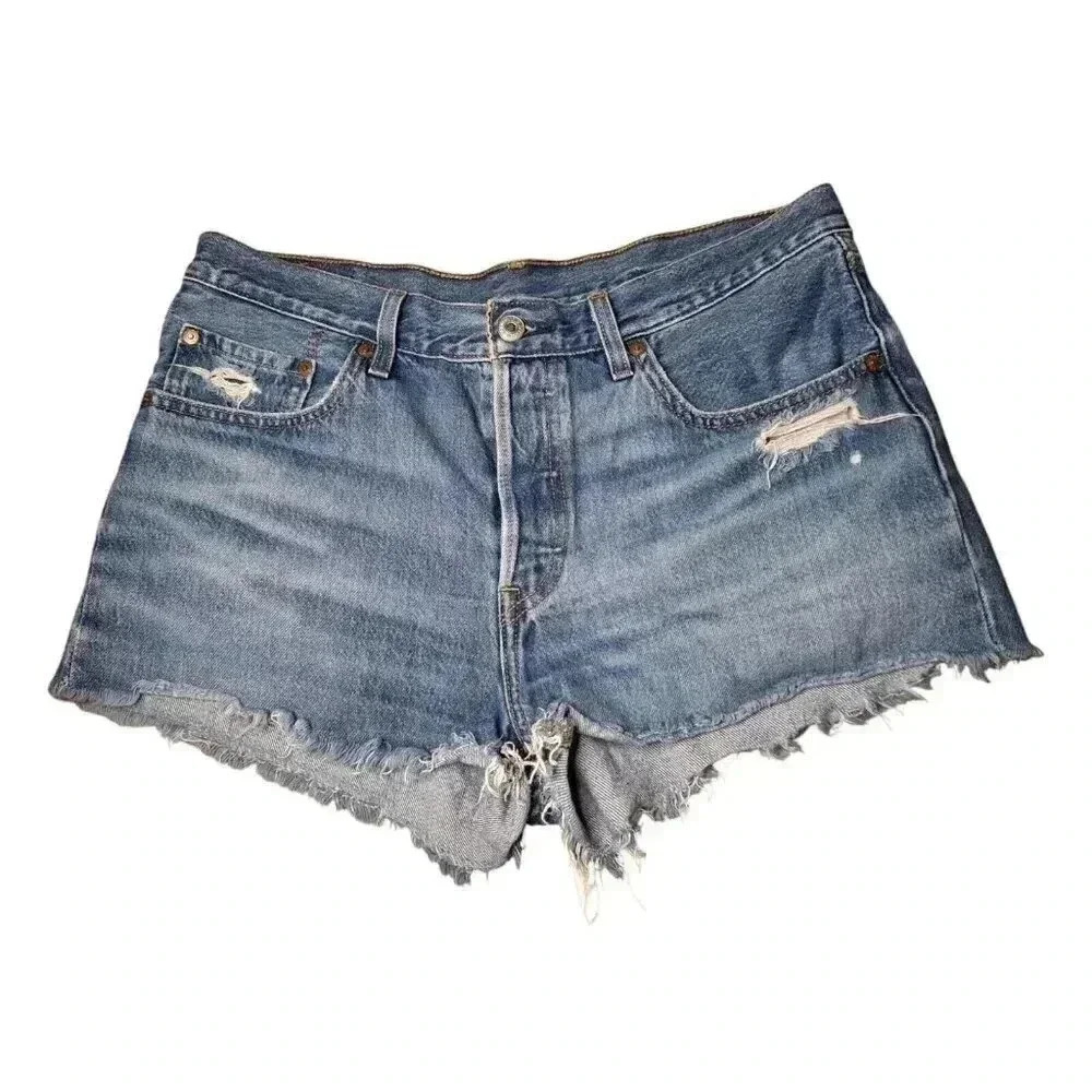 Levi's 501xx Women’s Size 30 *33 measurment Denim Jean Shorts Cutoffs Button Fly